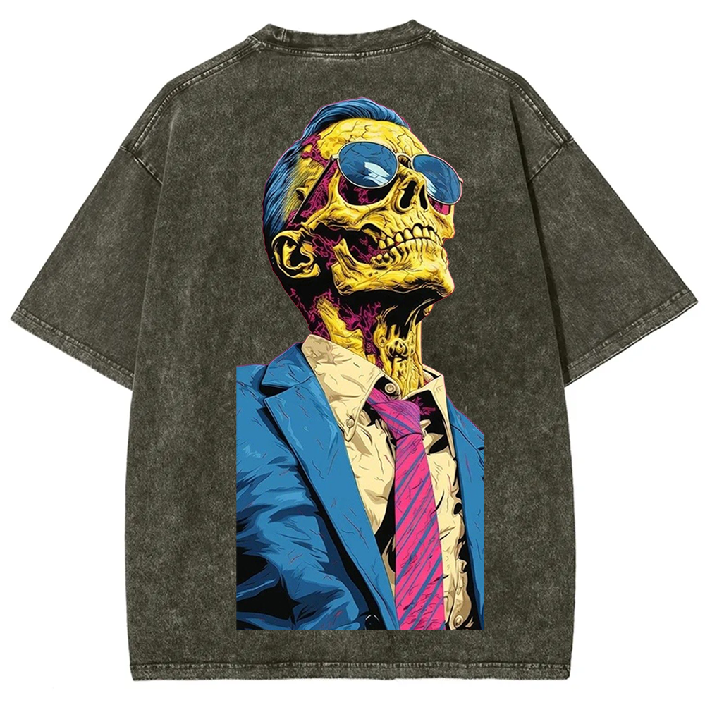 Unisex Fantasy Fashion Skull Art Illustration Printed Classic T-Shirt