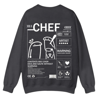 Chef Solid Color Unisex Casual Crewneck Sweatshirt