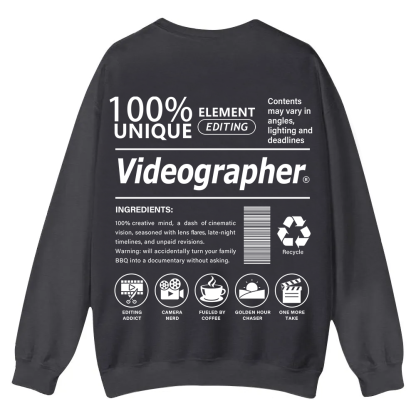 Videographer Casual Crewneck Sweatshirt wearishow wearishow