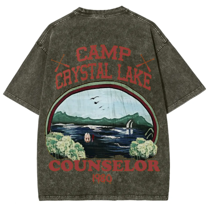 Unisex Camp Crystal Lake Print Crew Neck Casual T-Shirt