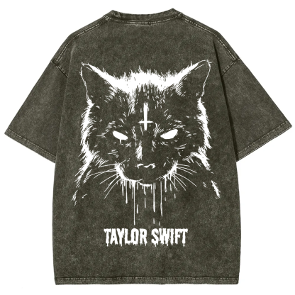 Unisex Vintage Washed Taylor Swift Singer T-Shirt