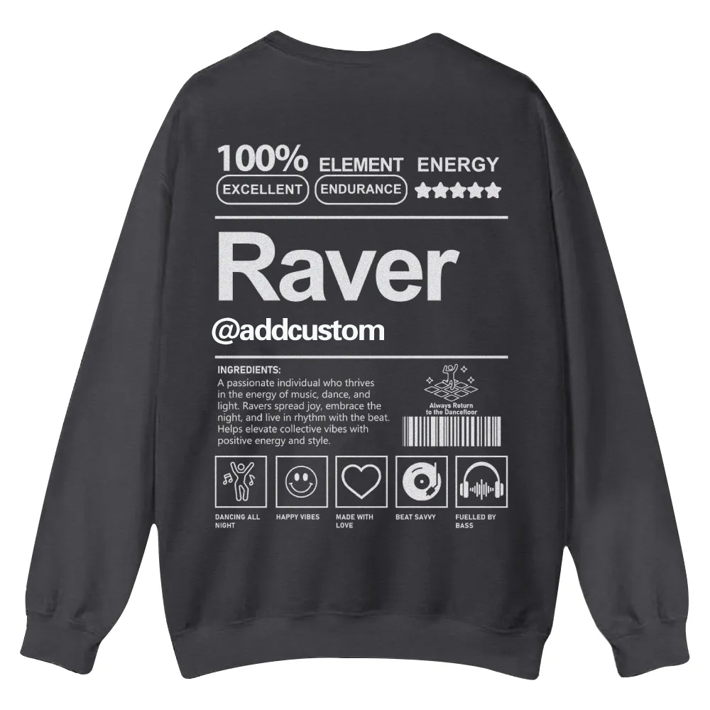 Addcustom Raver Casual Crewneck Sweatshirt wearishow