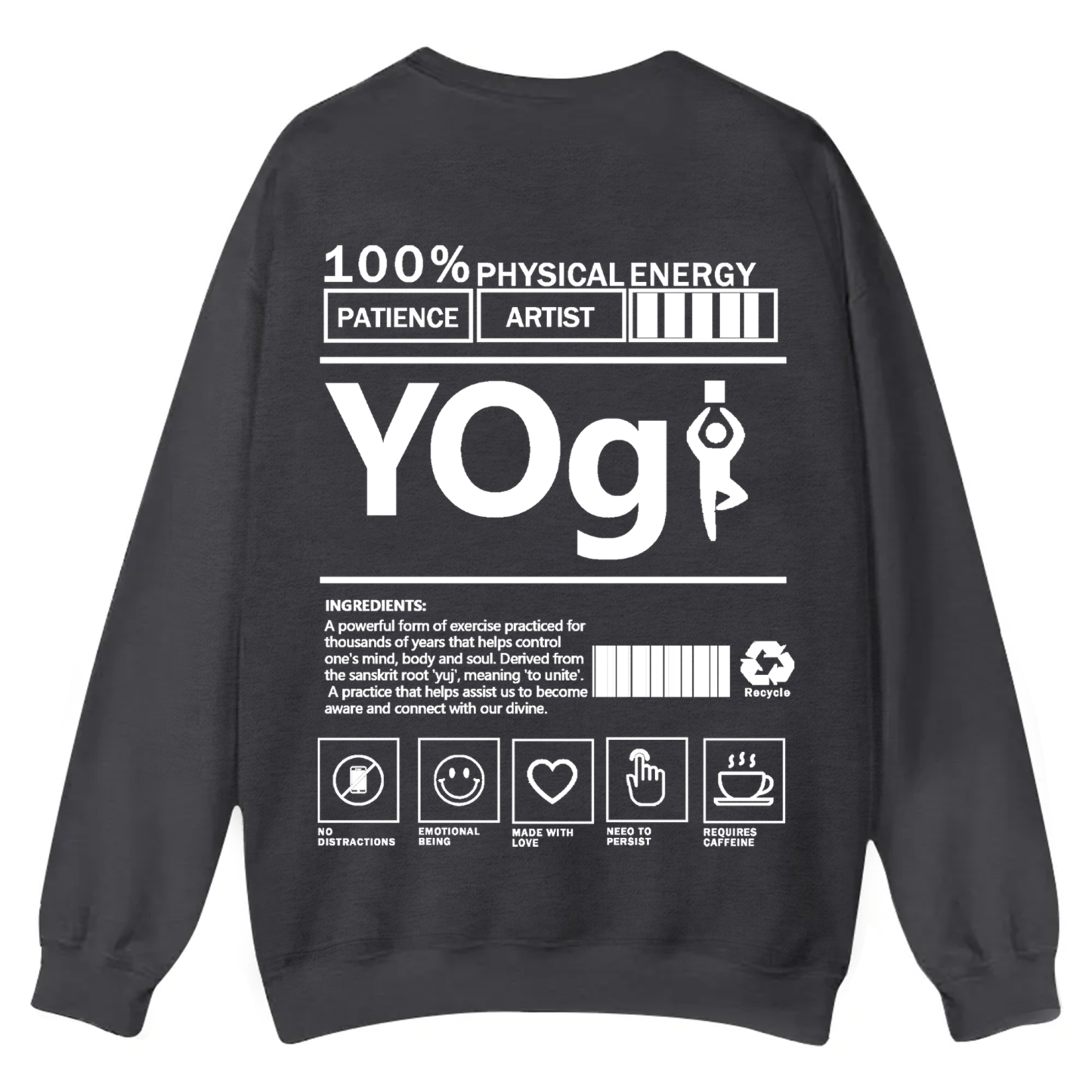 Yogi Solid Color Unisex Casual Crewneck Sweatshirt