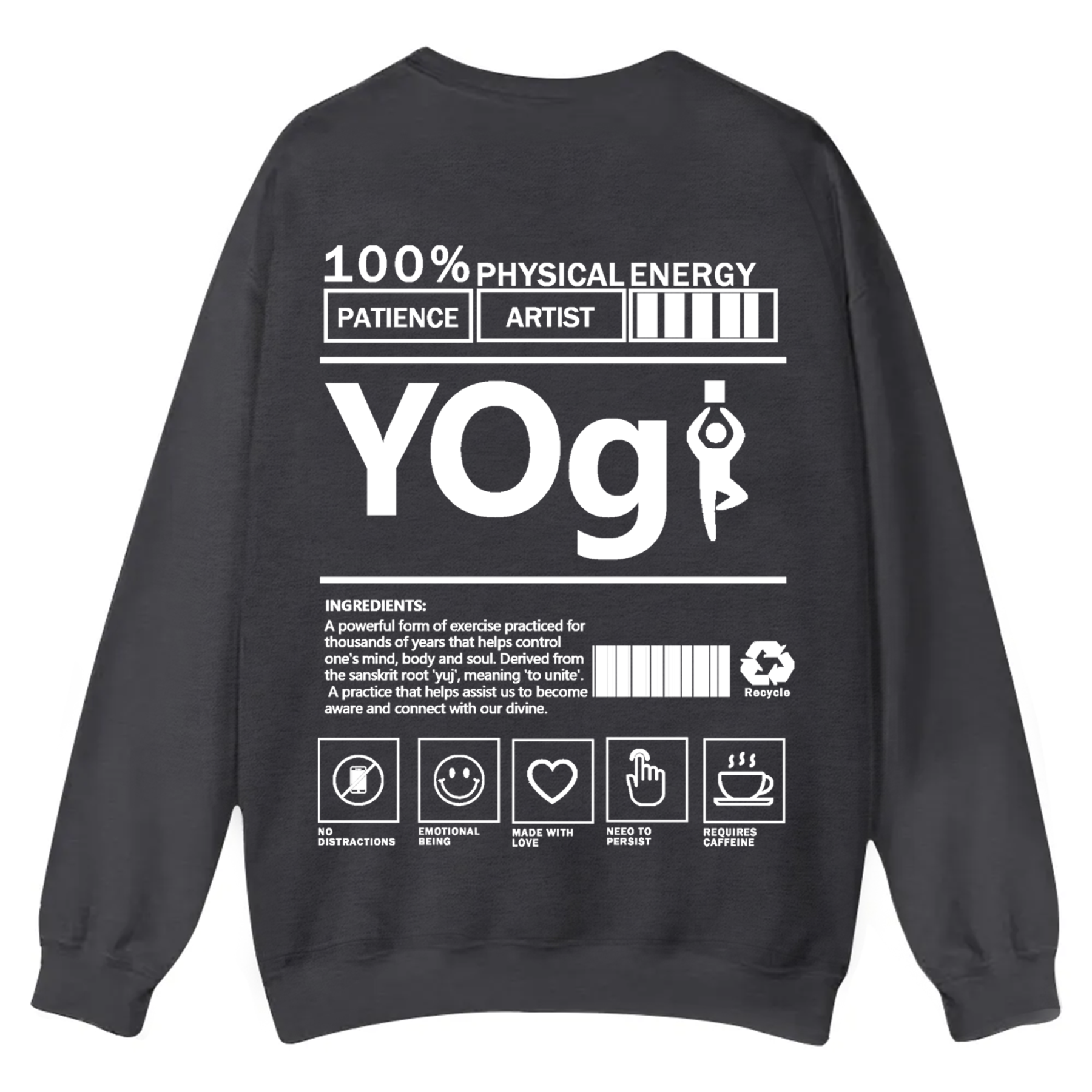 Yogi Solid Color Unisex Casual Crewneck Sweatshirt
