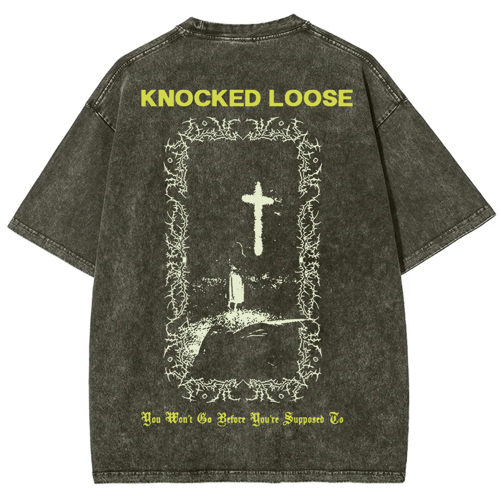 Unisex Vintage Washed Knocked Loose Band T-shirt