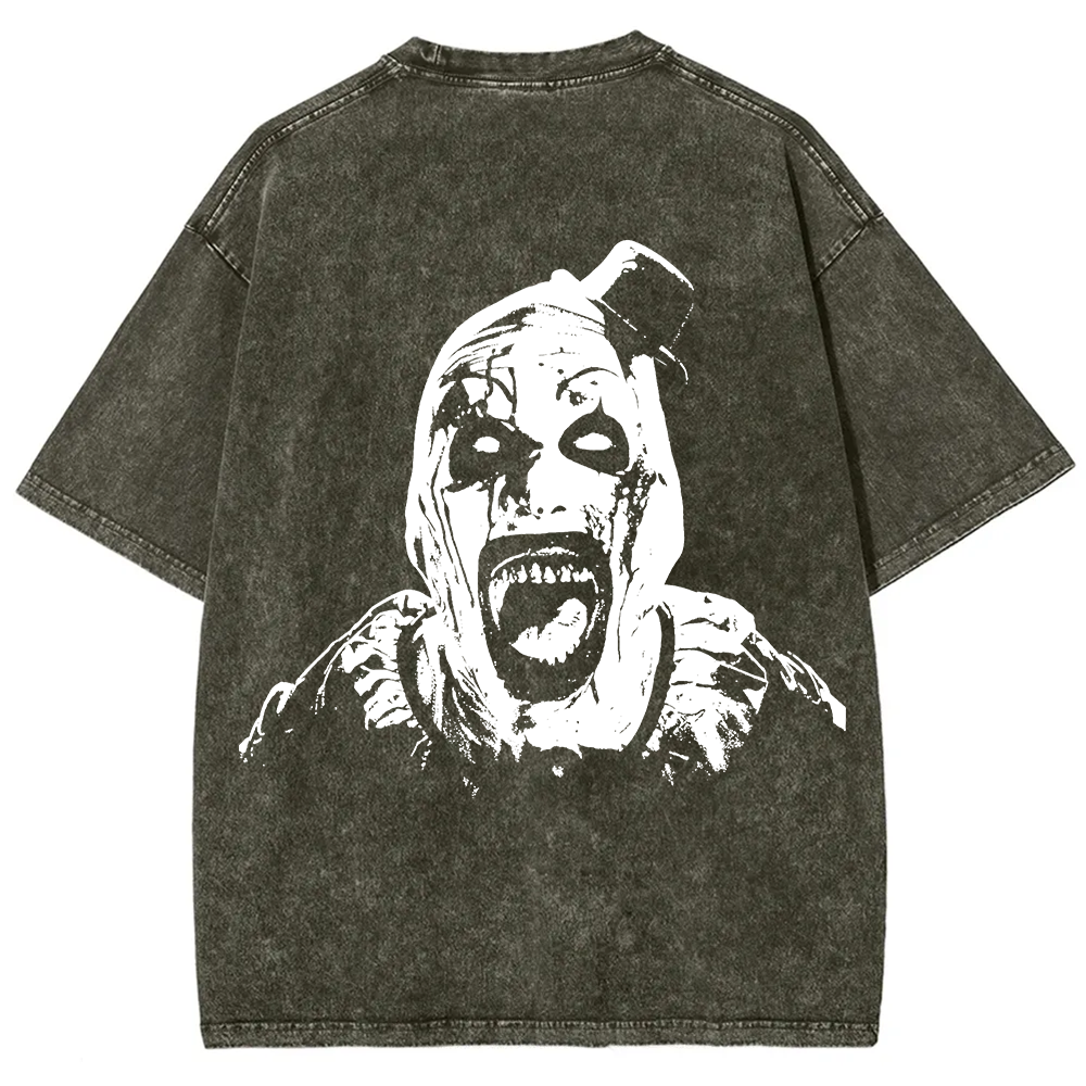  Unisex Vintage Washed Terrifier 3 Art The Santa Clown T-shirt