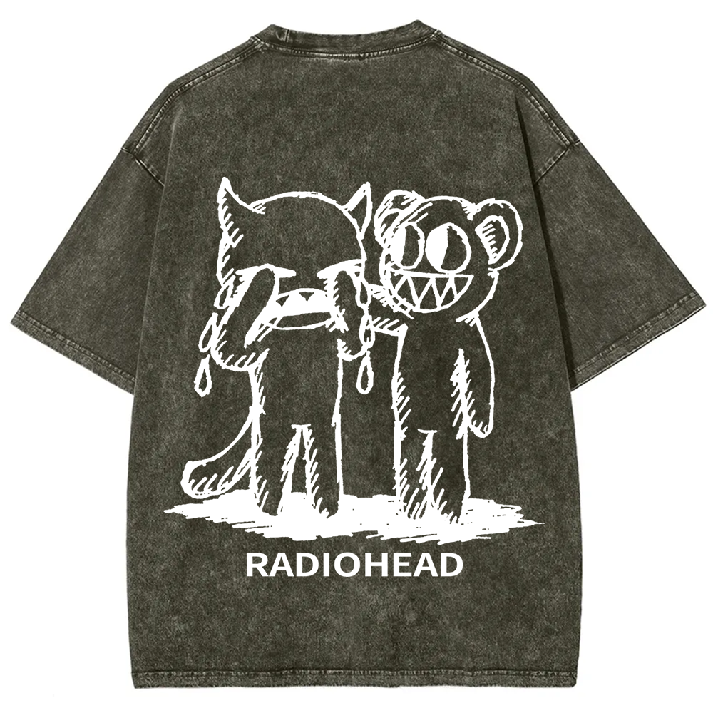 Unisex washed  Radiohead T-shirt