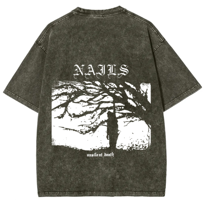 Nails Band Unsilent Death Vintage Washed T-Shirt