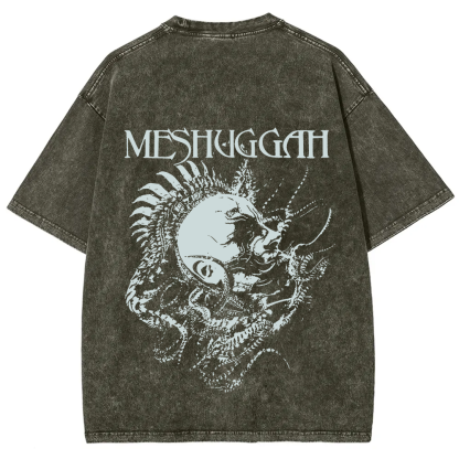 Unisex Vintage Washed Meshuggah Metal Band T-Shirt