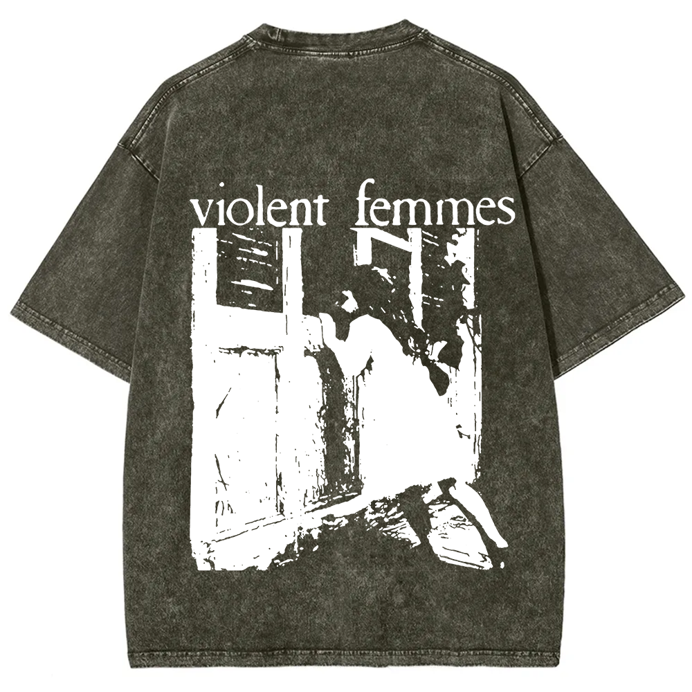 Unisex Casual Violent Femmes Punk Band Printed T-Shirt