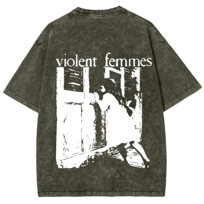 Unisex Casual Violent Femmes Punk Band Printed T-Shirt