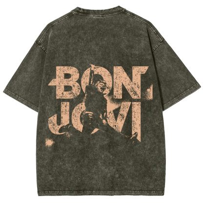 Unisex Vintage Washed Bon Jovi T-Shirt