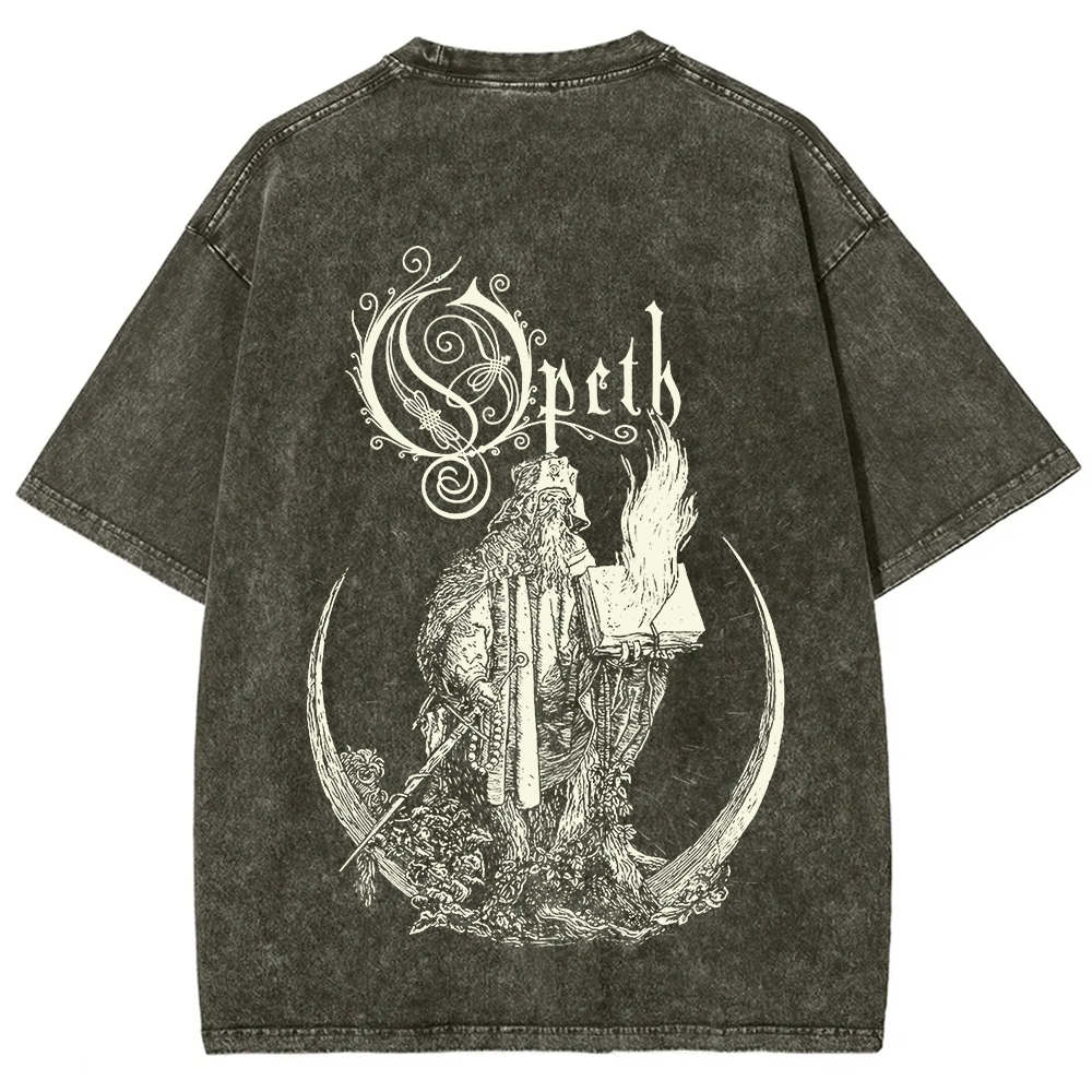 Unisex Vintage Washed Opeth Band T-Shirt