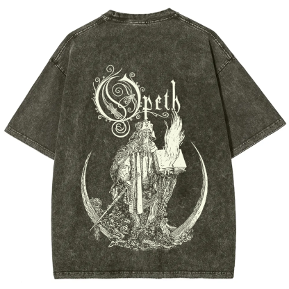 Unisex Vintage Washed Opeth Band T-Shirt