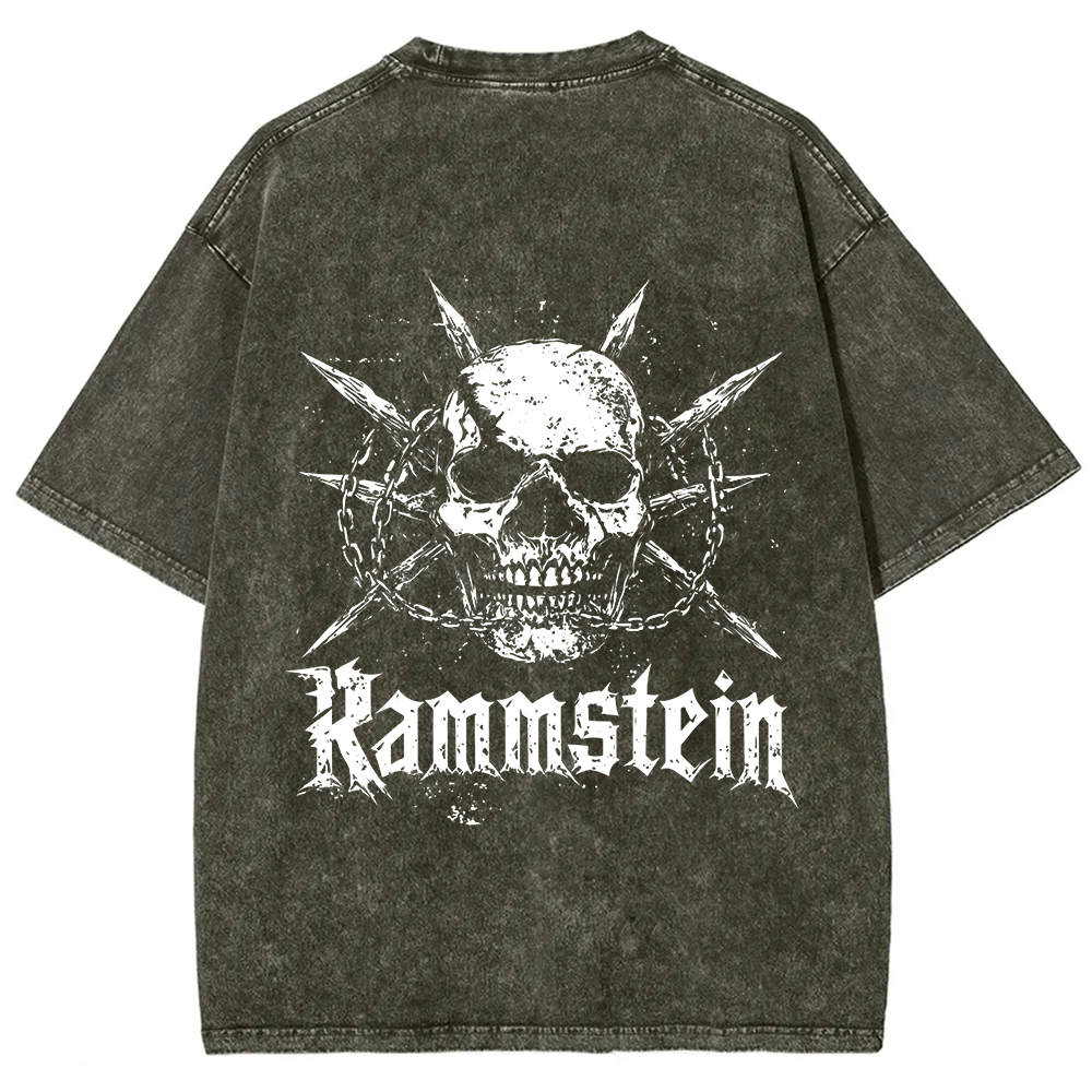 Rammstein Rock Band Vintage Washed T-Shirt