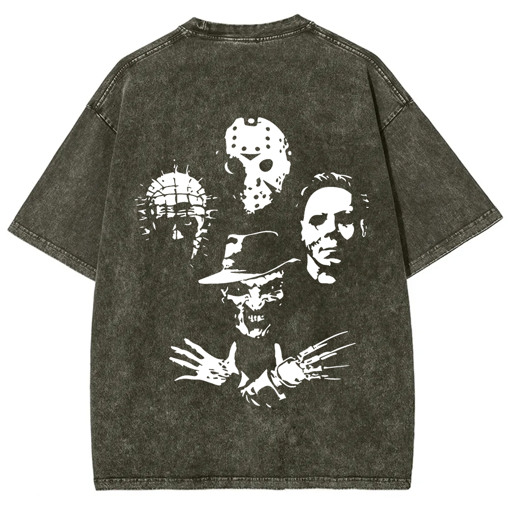 ?Horror Film t-Shirt Halloween Freddie Jason Hellraiser Grunge Rock Retro Black