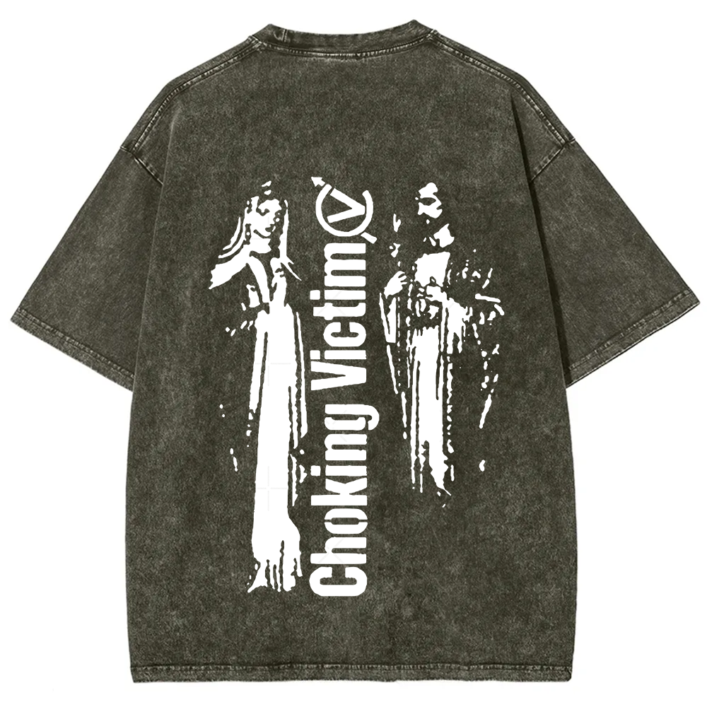 Unisex Vintage Washed Choking Victim Punk Band t-Shirt