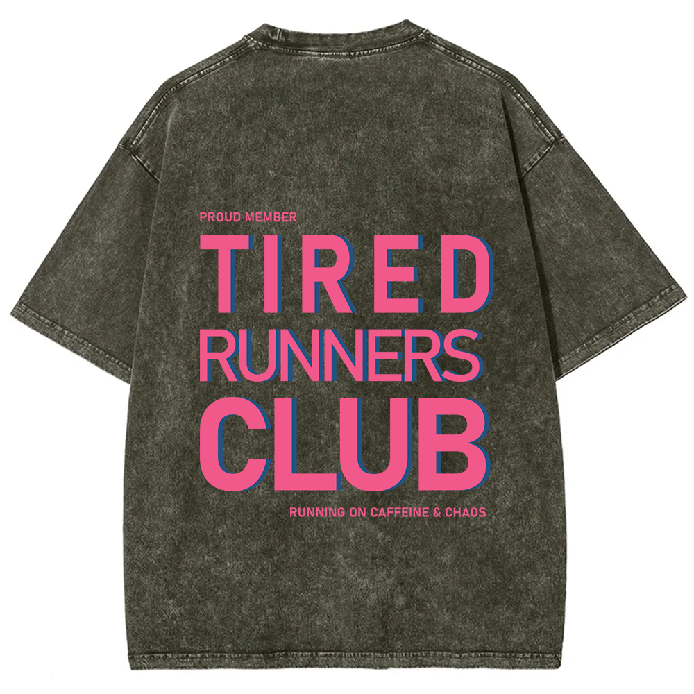 Tired Runners Club Unisex Fit Washed T-Shirt