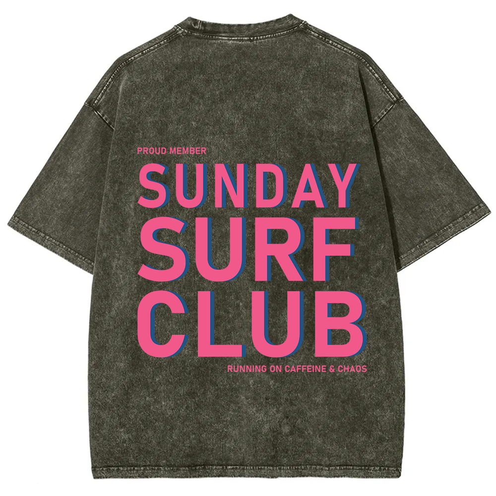 Sunday Surf Club Unisex Fit Washed T-Shirt