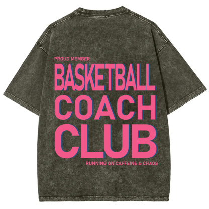 Basketball Coach Club Unisex Fit Washed T-Shirt