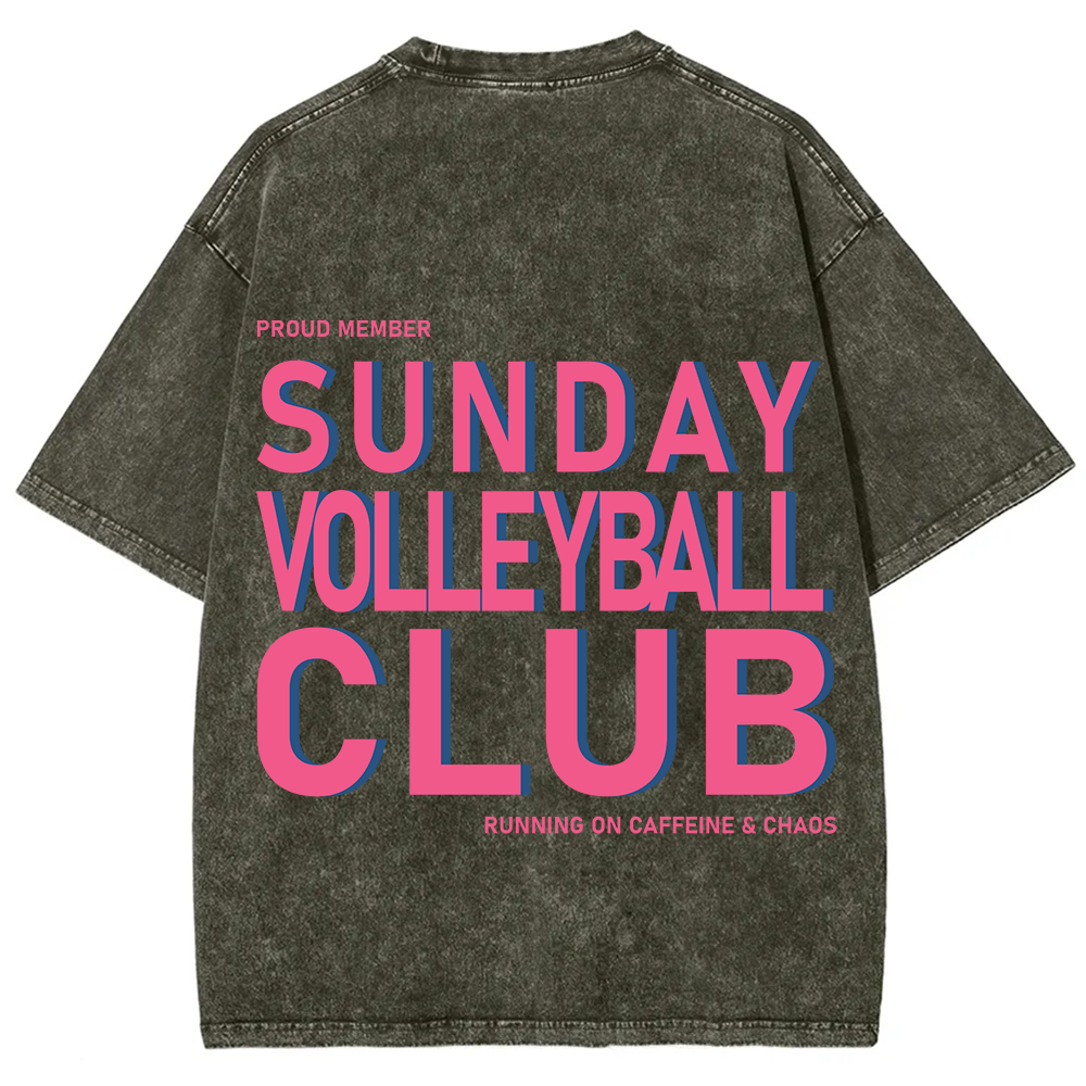 Sunday Volleyball Club Unisex Fit Washed T-Shirt