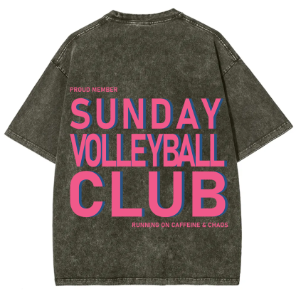 Sunday Volleyball Club Unisex Fit Washed T-Shirt