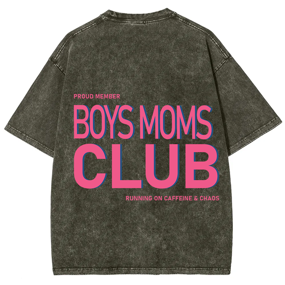 Boys Moms Club Unisex Fit Washed T-Shirt