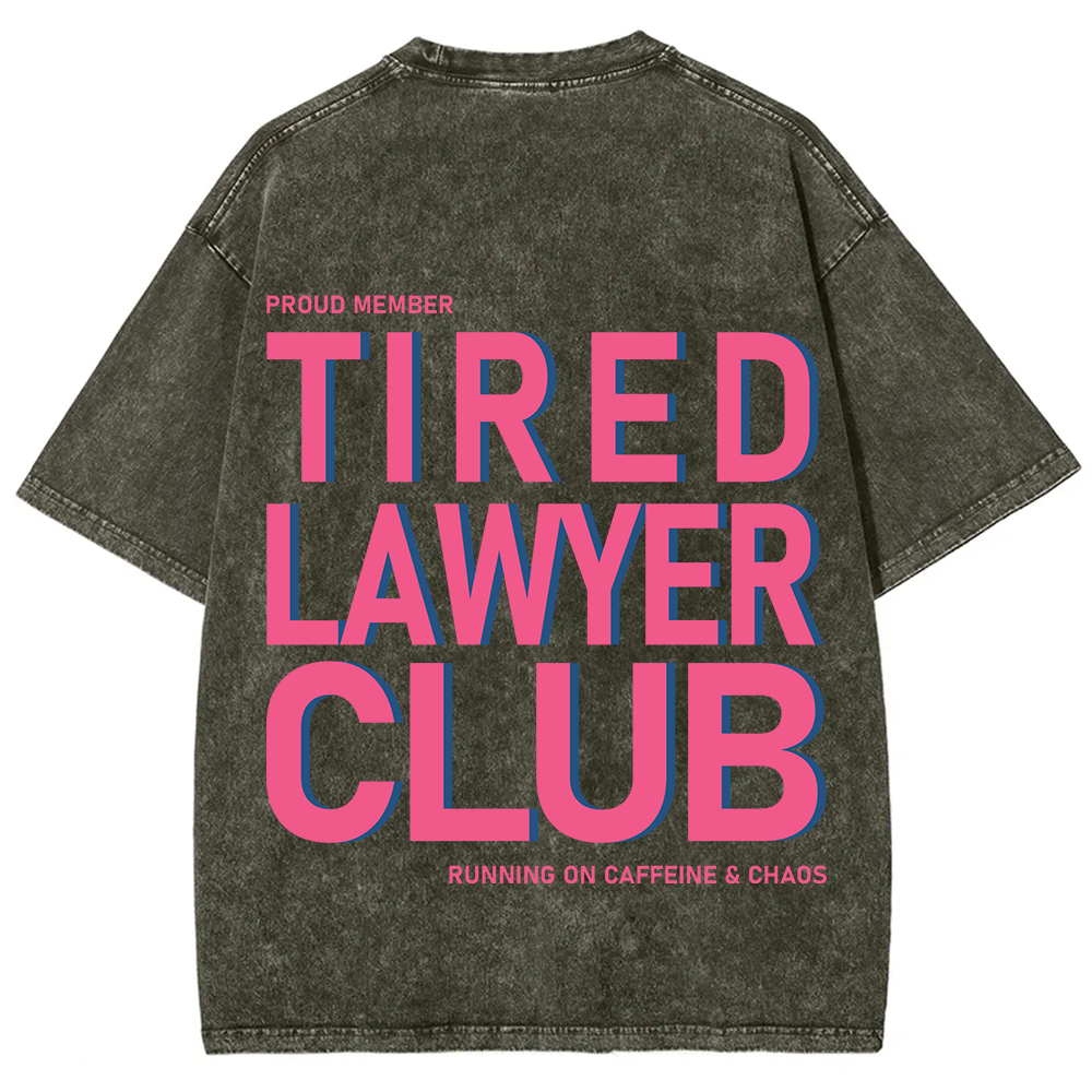 Tired Lawyer Club Unisex Fit Washed T-Shirt