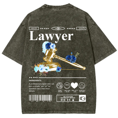 Lawyer Unisex Fit Washed T-Shirt?