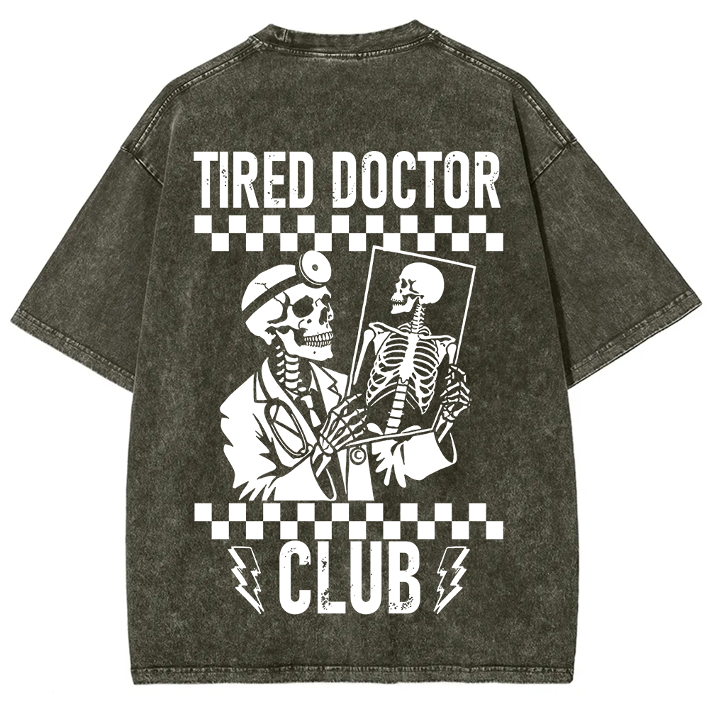 Tired Doctor Club Unisex Fit Washed T-Shirt