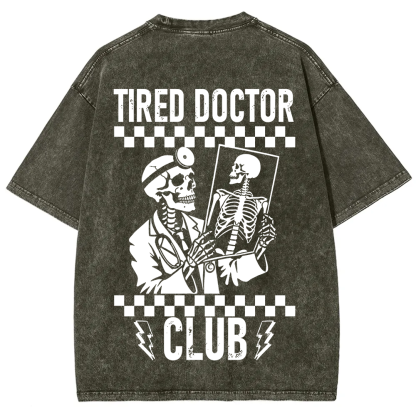 Tired Doctor Club Unisex Fit Washed T-Shirt