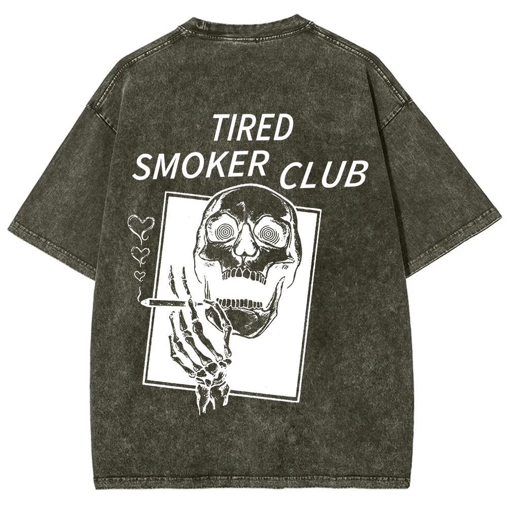 Tired Smoker Club Unisex Fit Washed T-Shirt
