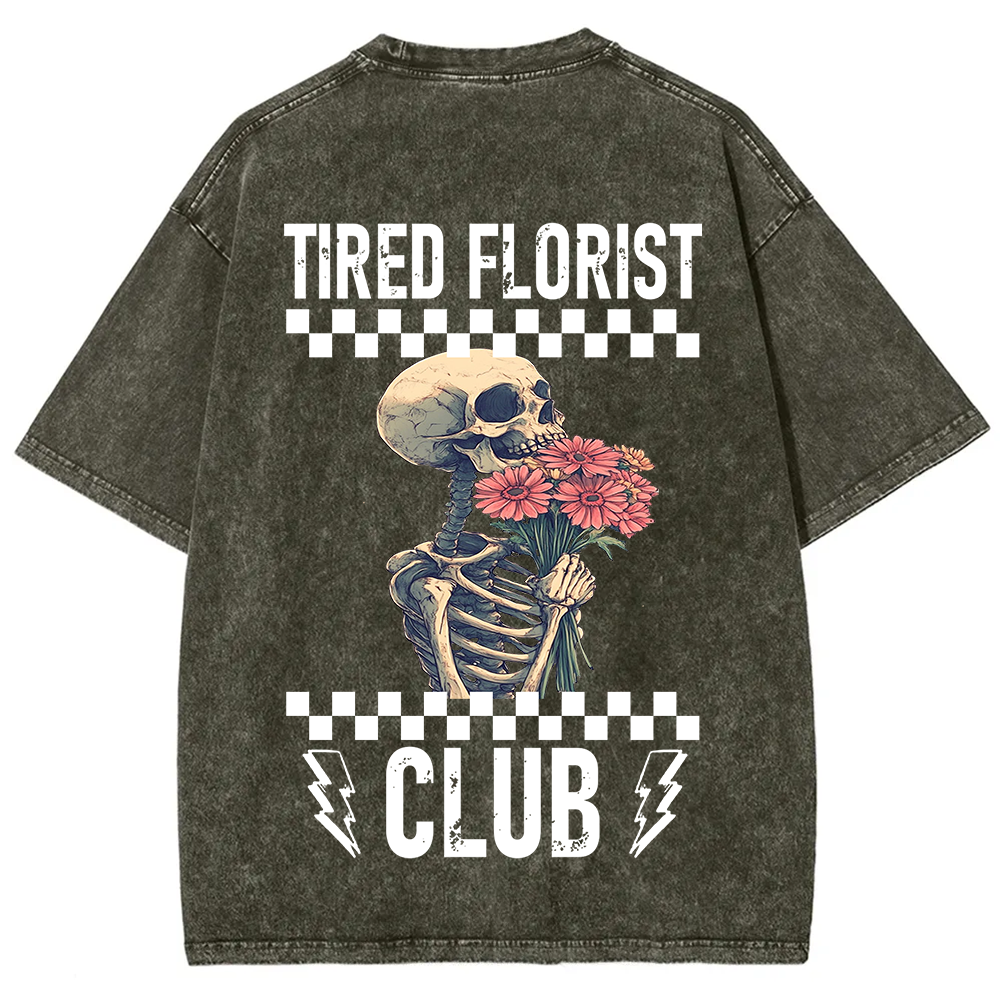 Tired Florist Club Unisex Fit Washed T-Shirt