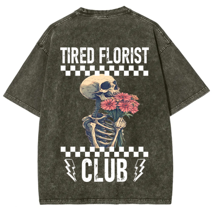 Tired Florist Club Unisex Fit Washed T-Shirt