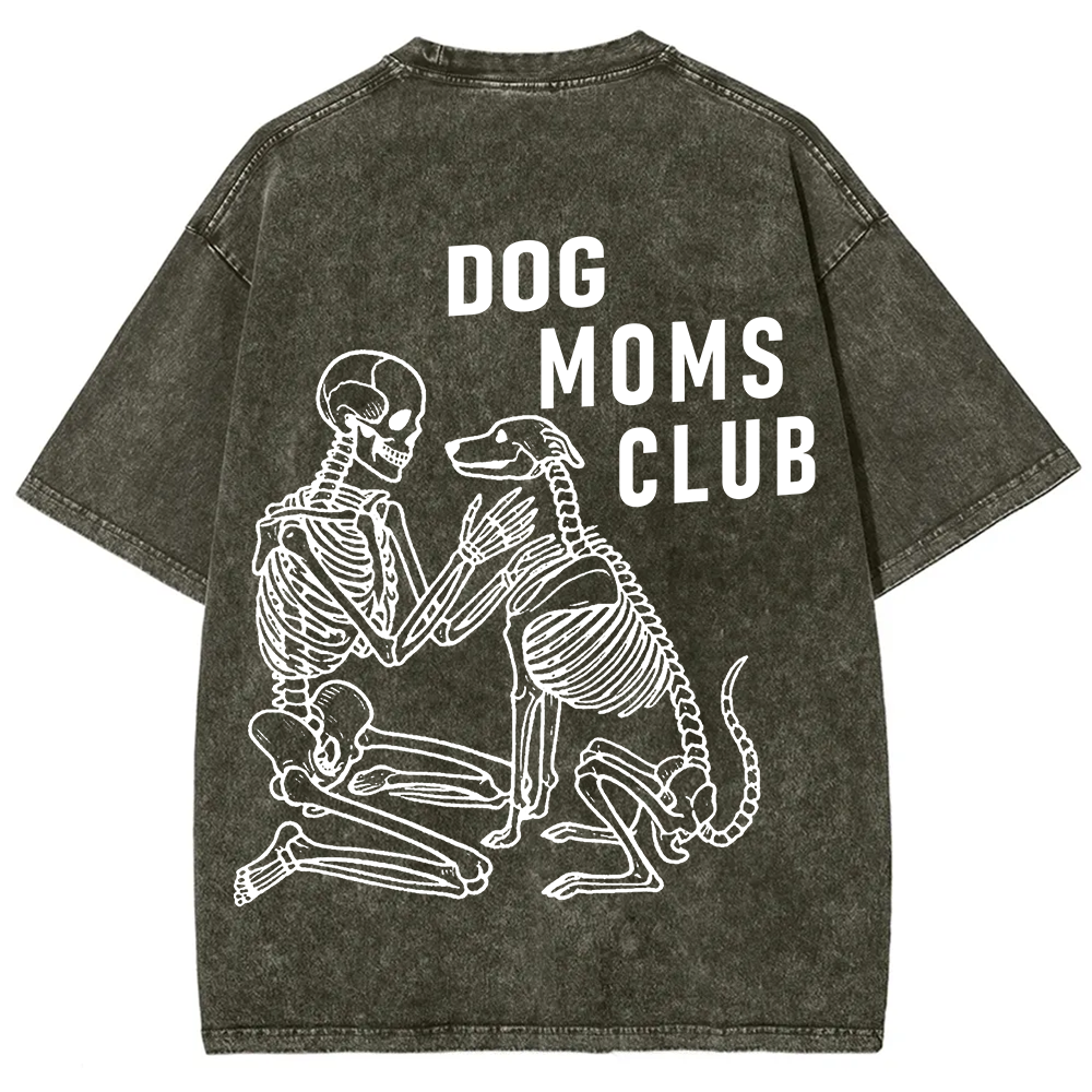 Dog Moms Club Unisex Fit Washed T-Shirt?