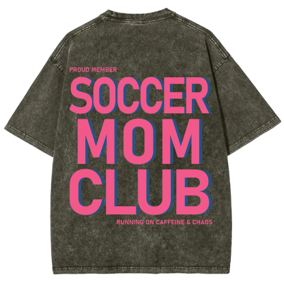 Soccer Mom Club Unisex Fit Washed T-Shirt