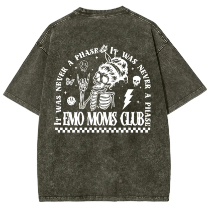 Emo Moms Club Unisex Fit Washed T-Shirt?