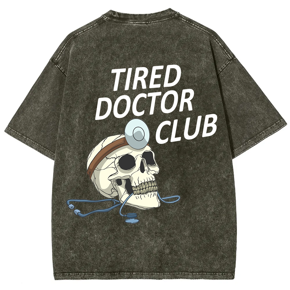 Tired Doctor Club Unisex Fit Washed T-Shirt