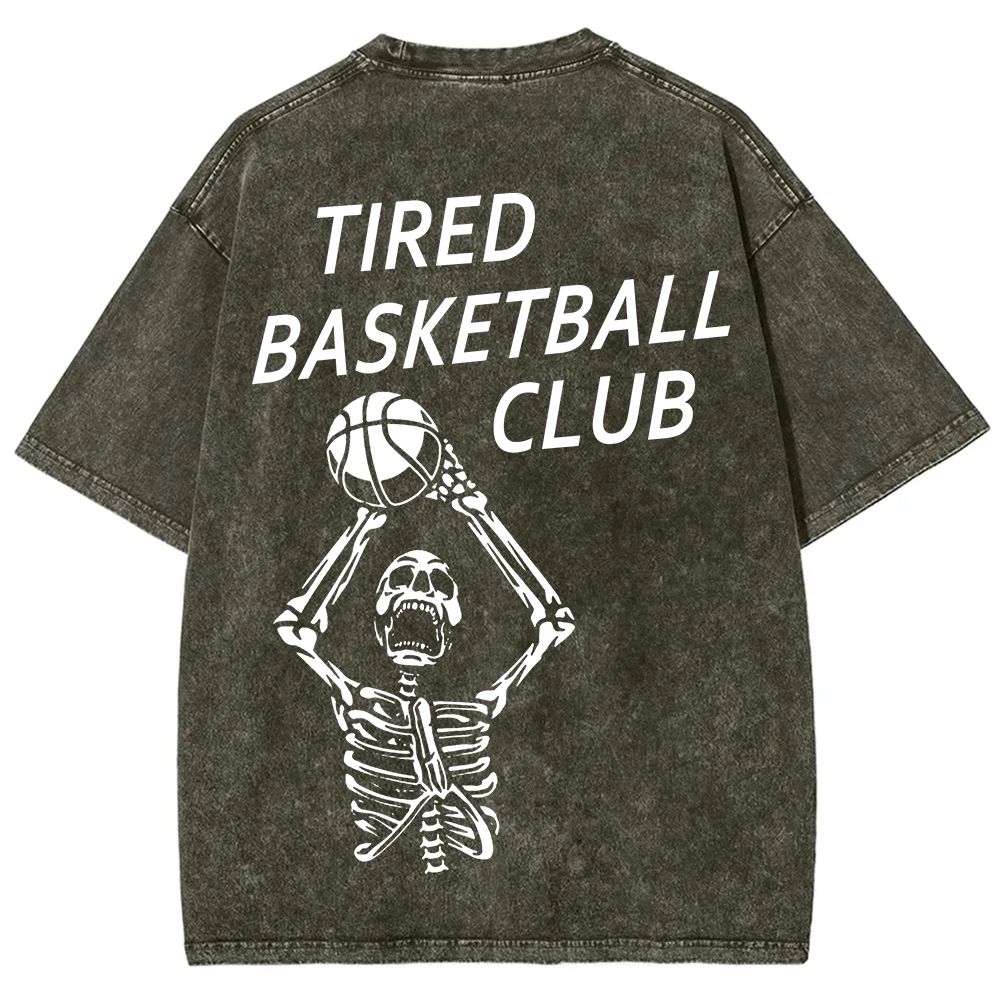 Tired Basketball Club Unisex Fit Washed T-Shirt