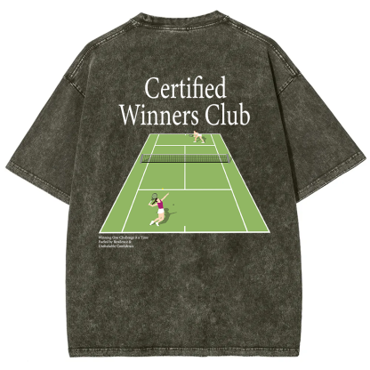 Certified Winners Club Unisex Fit Washed T-Shirt