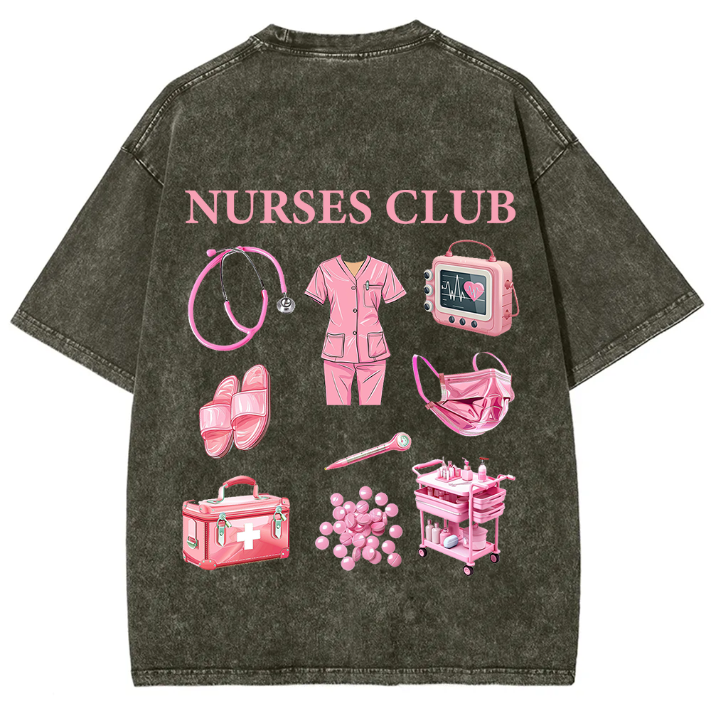 Nurses Club Unisex Fit Washed T-Shirt
