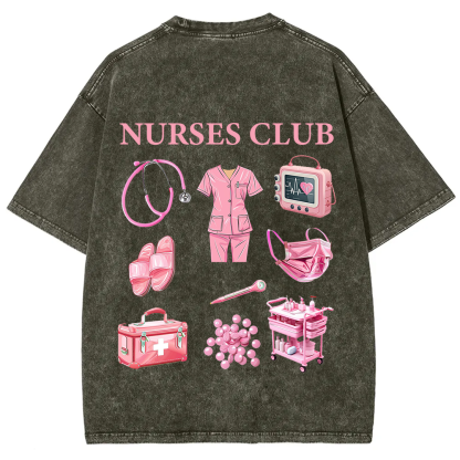 Nurses Club Unisex Fit Washed T-Shirt