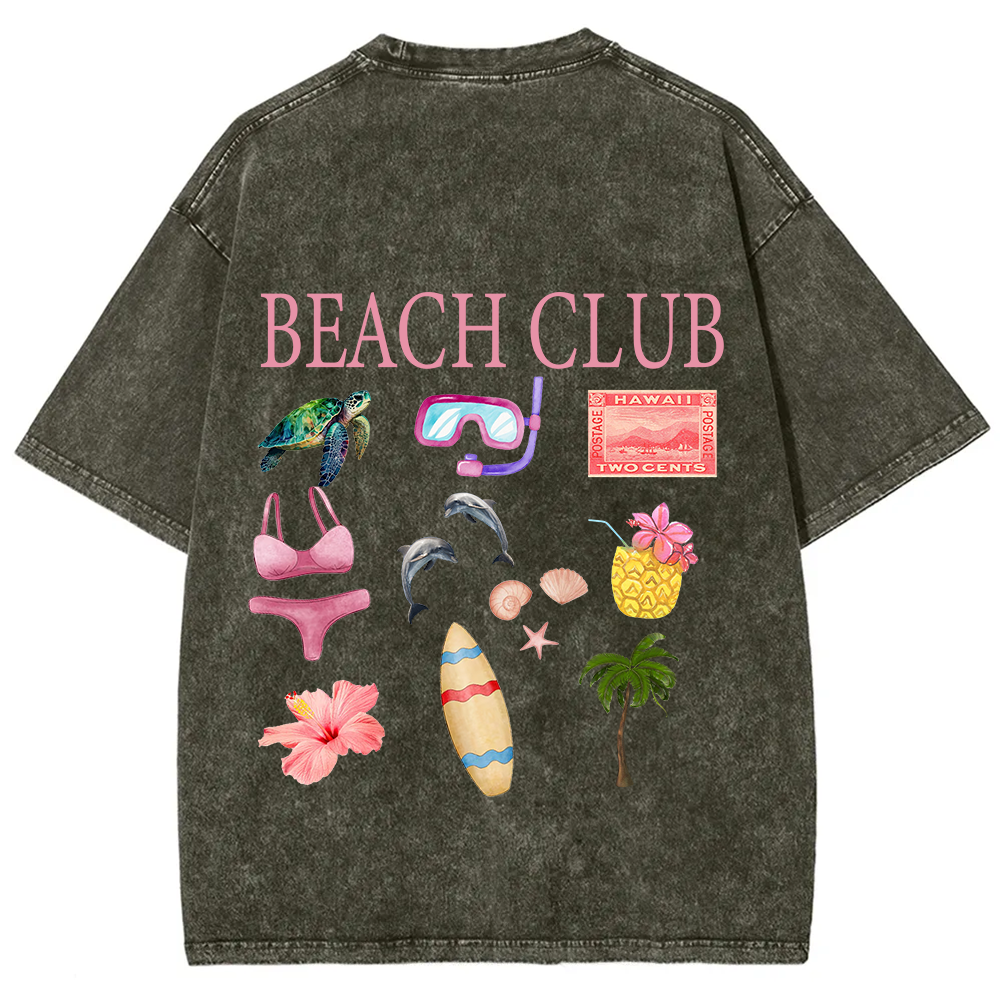 Beach Club Unisex Fit Washed T-Shirt