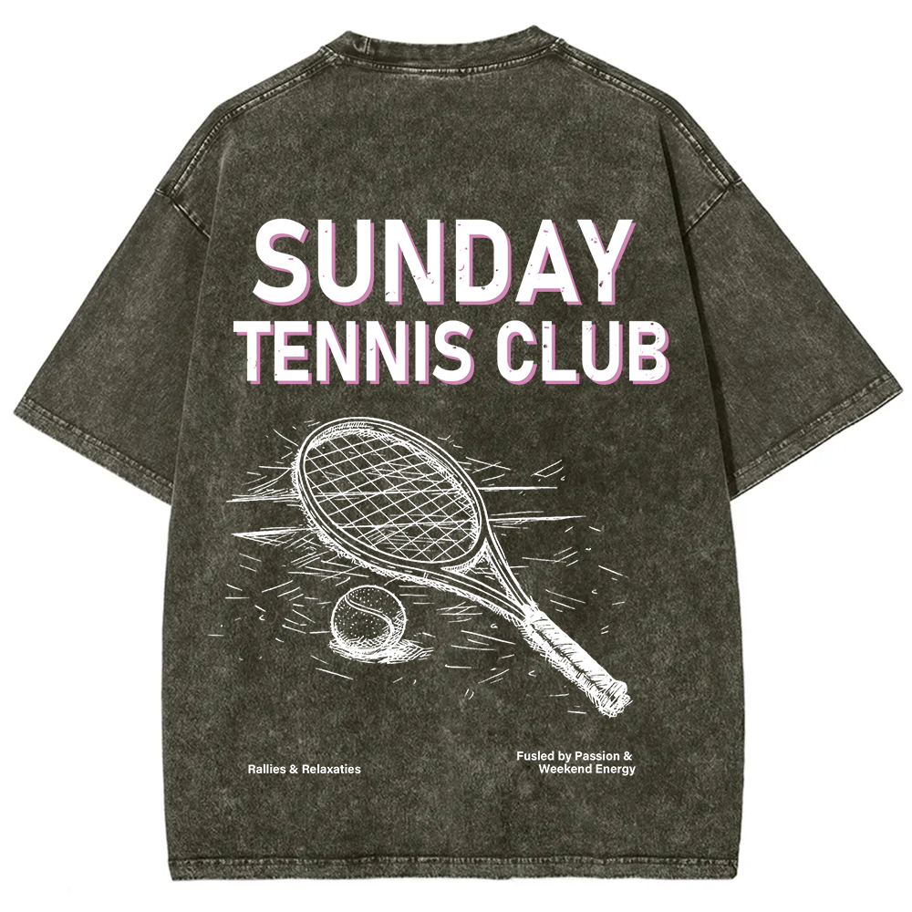 Sunday Tennis Club Unisex Fit Washed T-Shirt