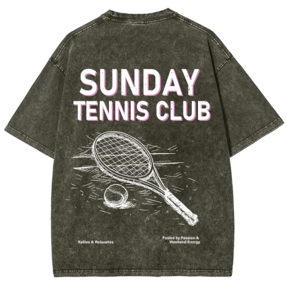 Sunday Tennis Club Unisex Fit Washed T-Shirt
