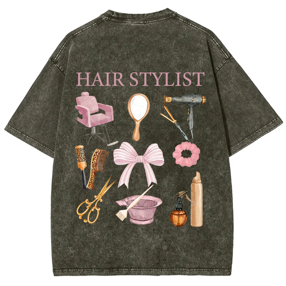 Hair Stylist Unisex Fit Washed T-Shirt
