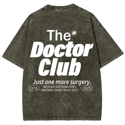 The Doctor Club Unisex Fit Washed T-Shirt