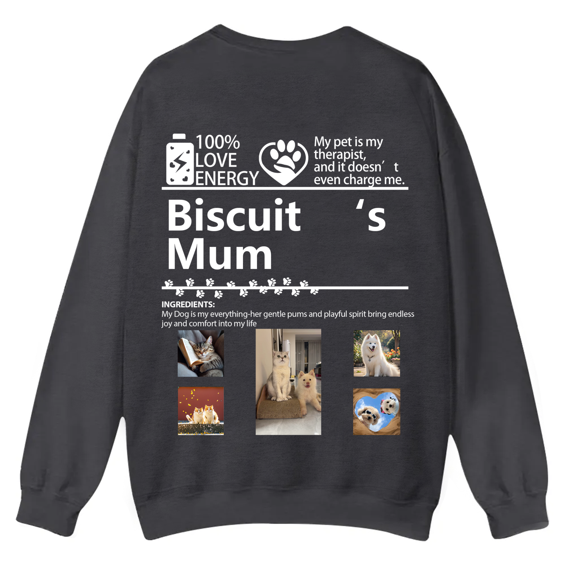 Pets Photos Creative Customized Unisex Casual Crewneck Sweatshirt