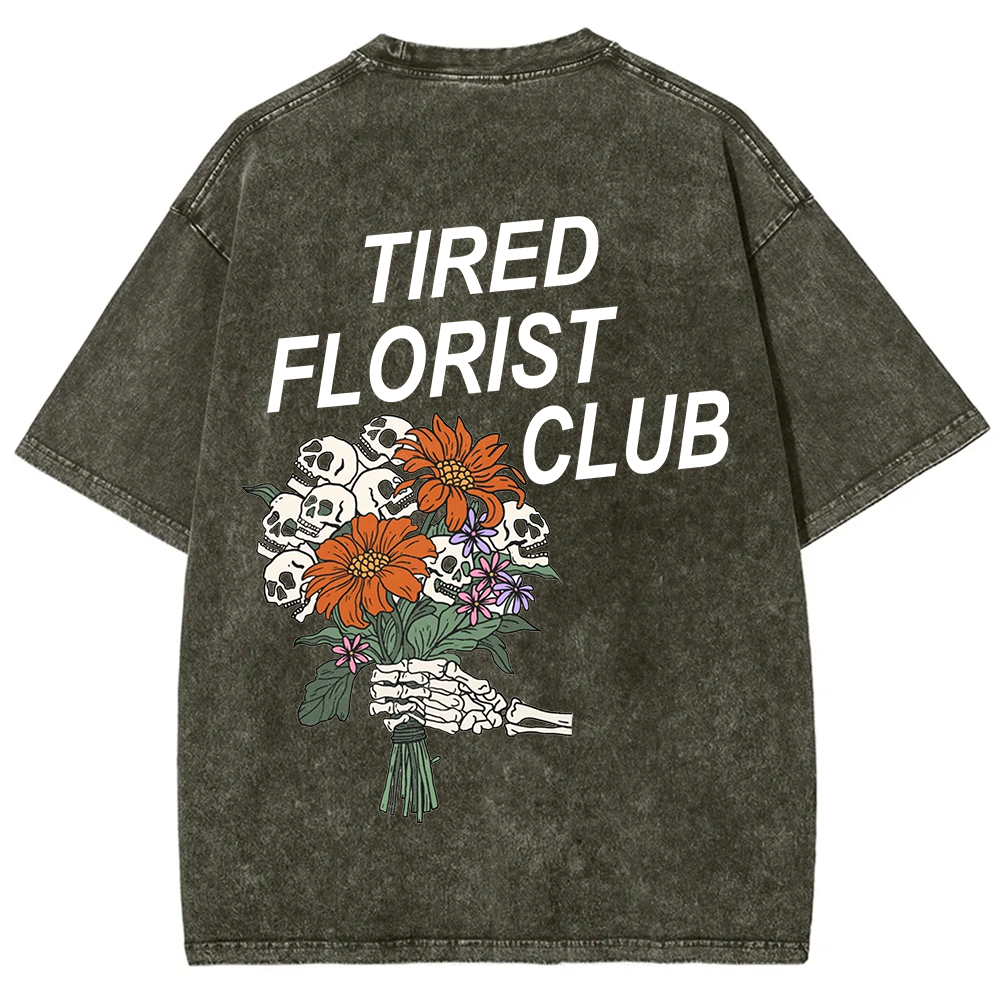 Tired Florist Club Unisex Fit Washed T-Shirt?