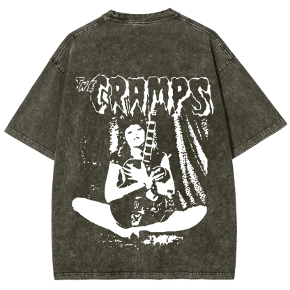Unisex Vintage The Cramps Band Female guitarist t-Shirt